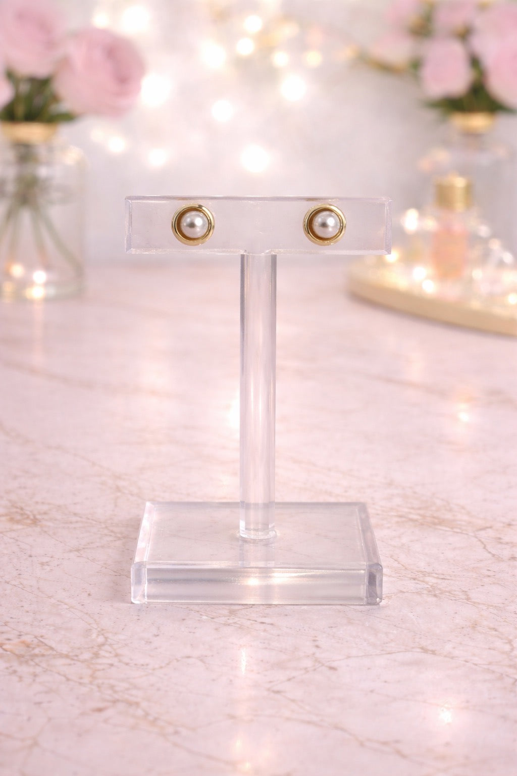 Pearl Circle Earrings