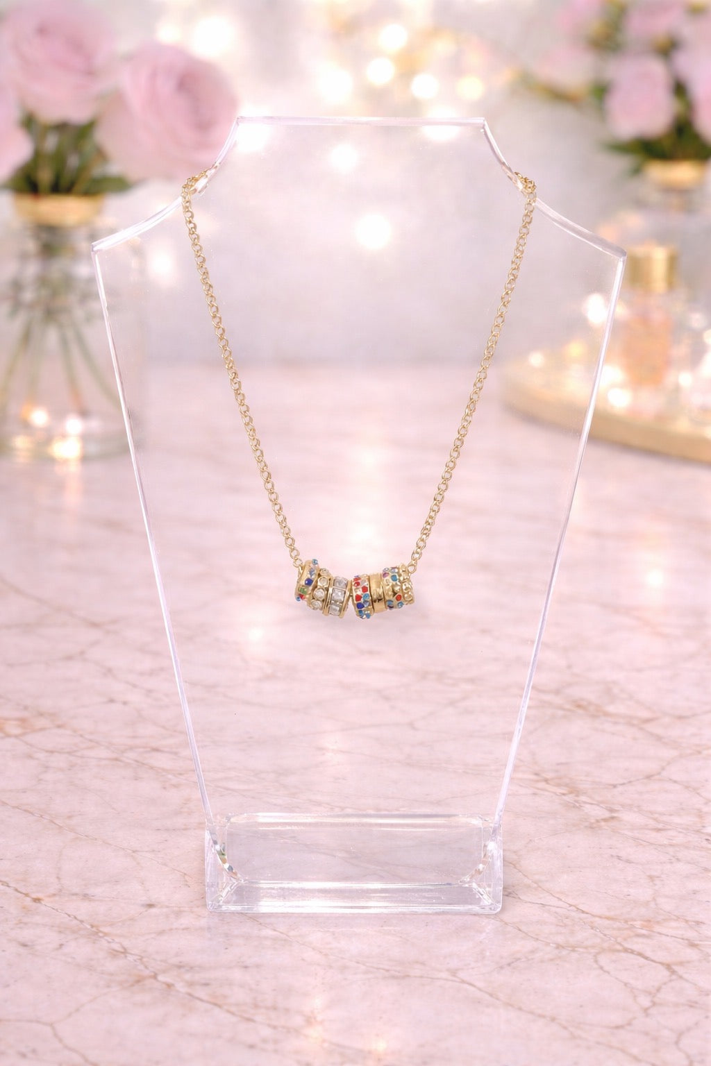 Multi Color Gold Necklace