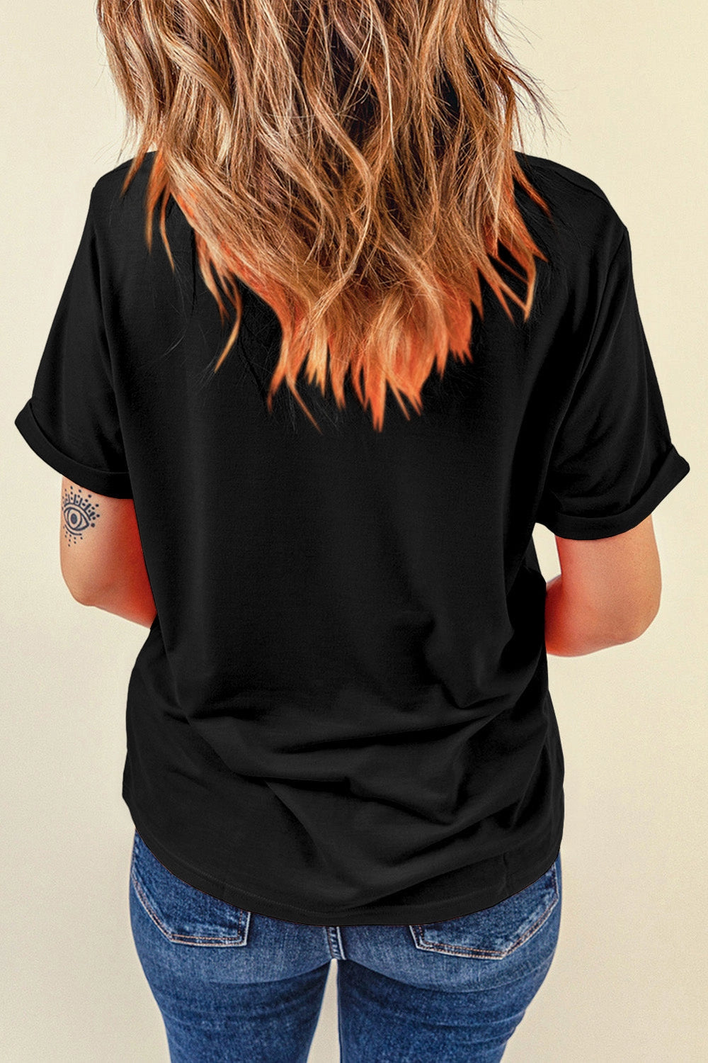 Denise Black Rhinestone Graphic Tee