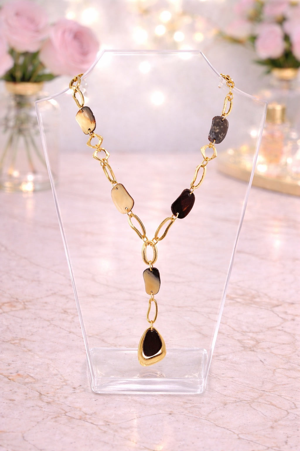 Gold and Brown Necklace