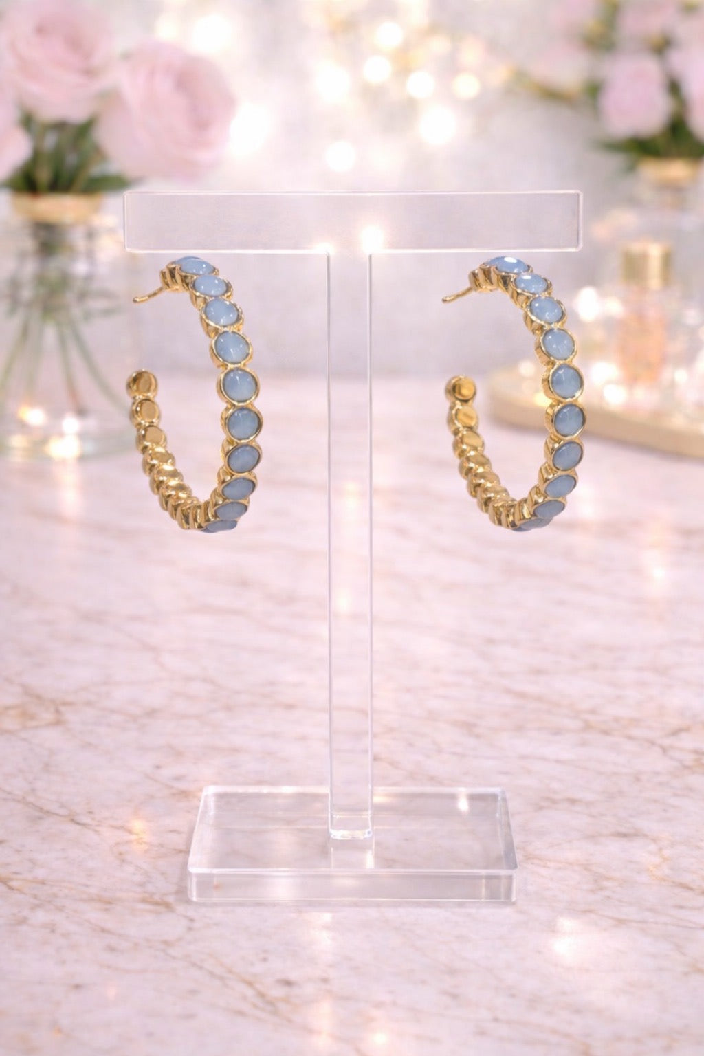 Opal Hoop Earrings