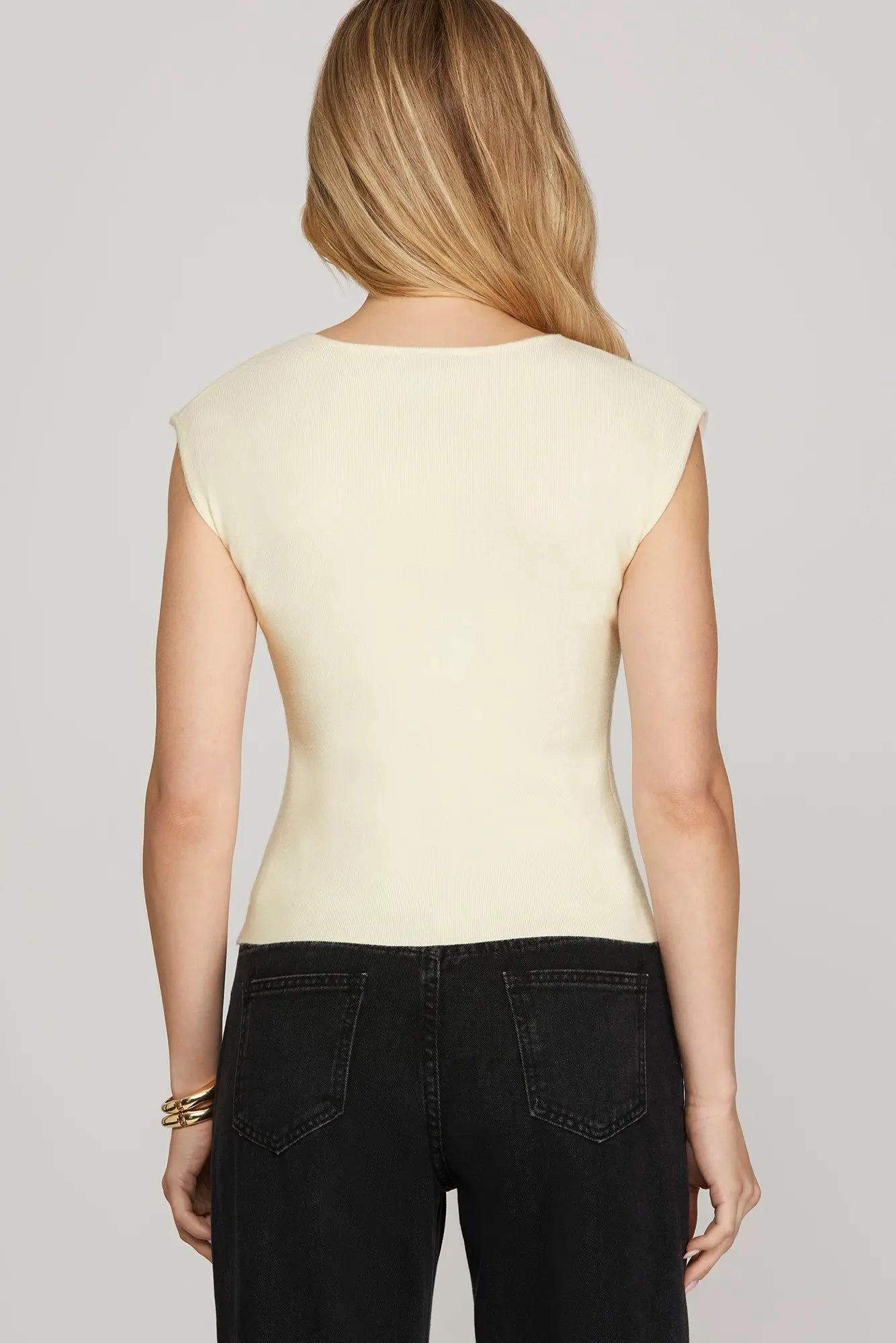 Willow Drop Shoulder Boat Neck Sweater Top Cream