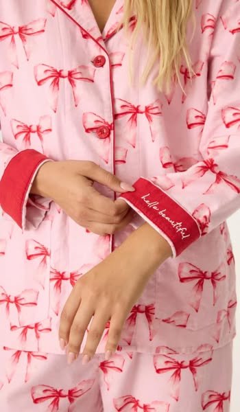 Candy Pink w/Red Bow PJ Salvage Set