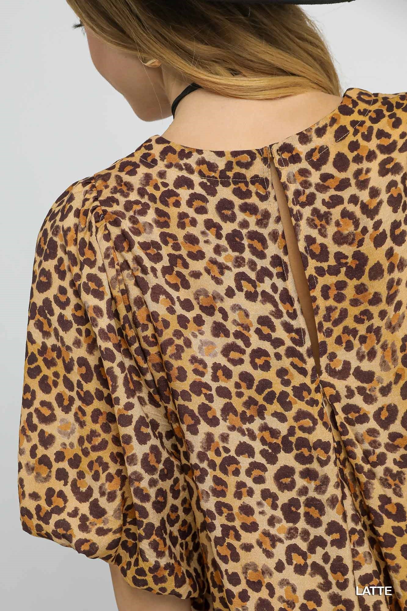 Becky Leopard Print Dress Latte