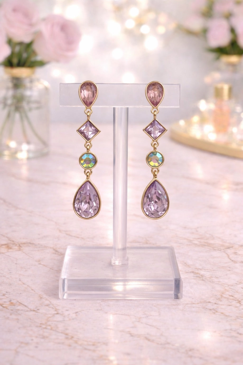 Multi Color Purple Earrings