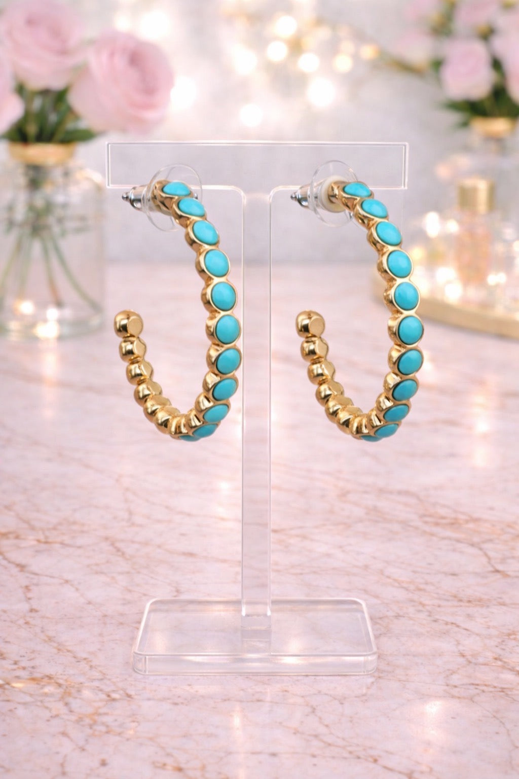 Turquoise Hoop Earrings