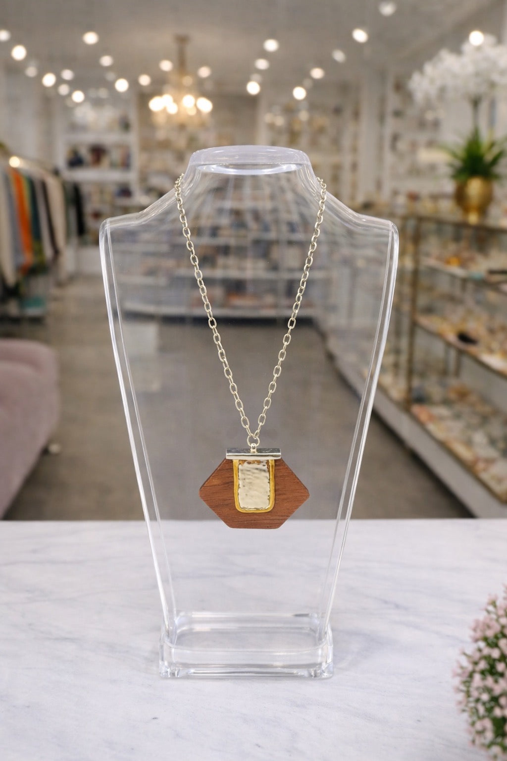 Wood Pendant Necklace