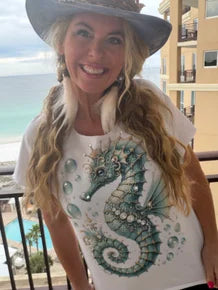 Indigo Blue - Seahorse King Top *Preorder*