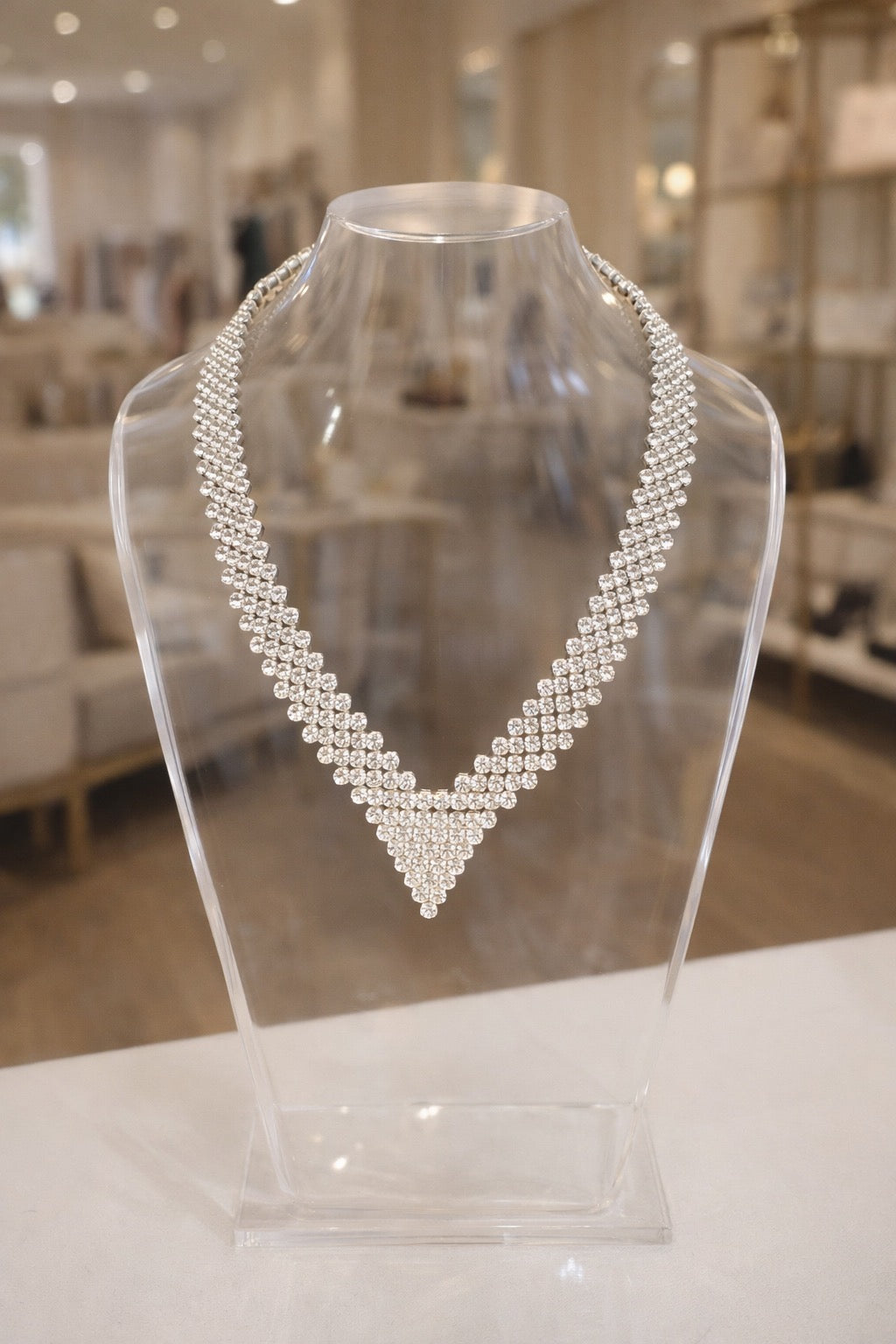 Silver Crystal Necklace