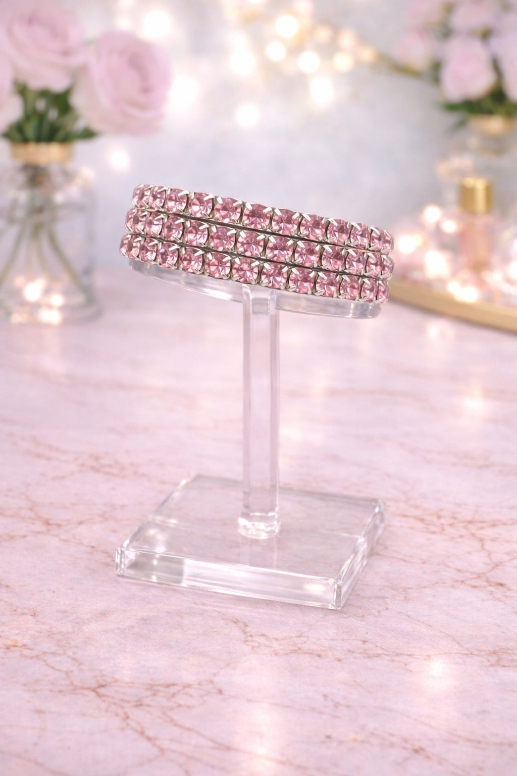 1 Light Pink Crystal Bracelet