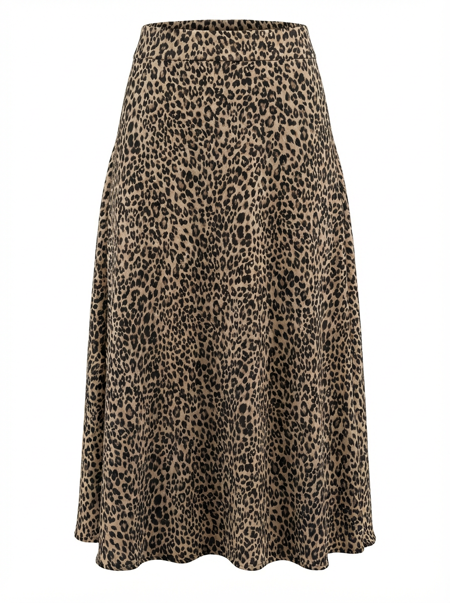 Dana Animal Print Skirt Mocha/Black