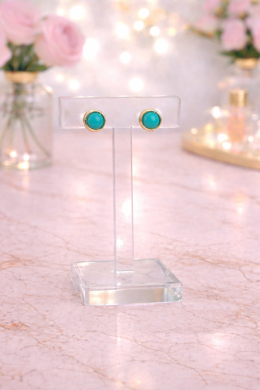 Turquoise Circle Earrings