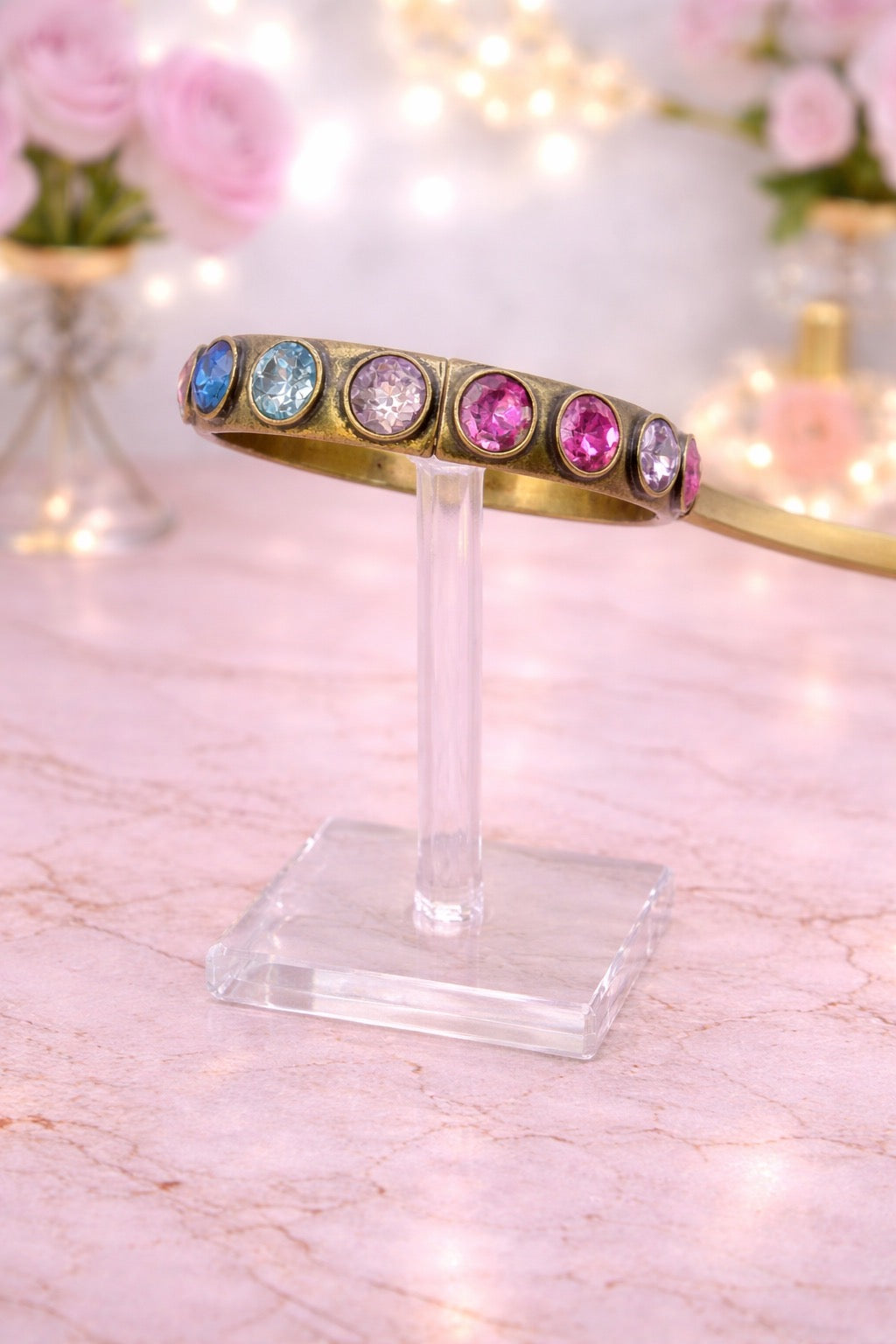 Multi Color Burnished Gold Bracelet