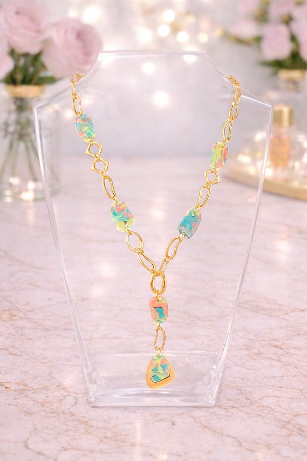 Multi Color Gold Necklace