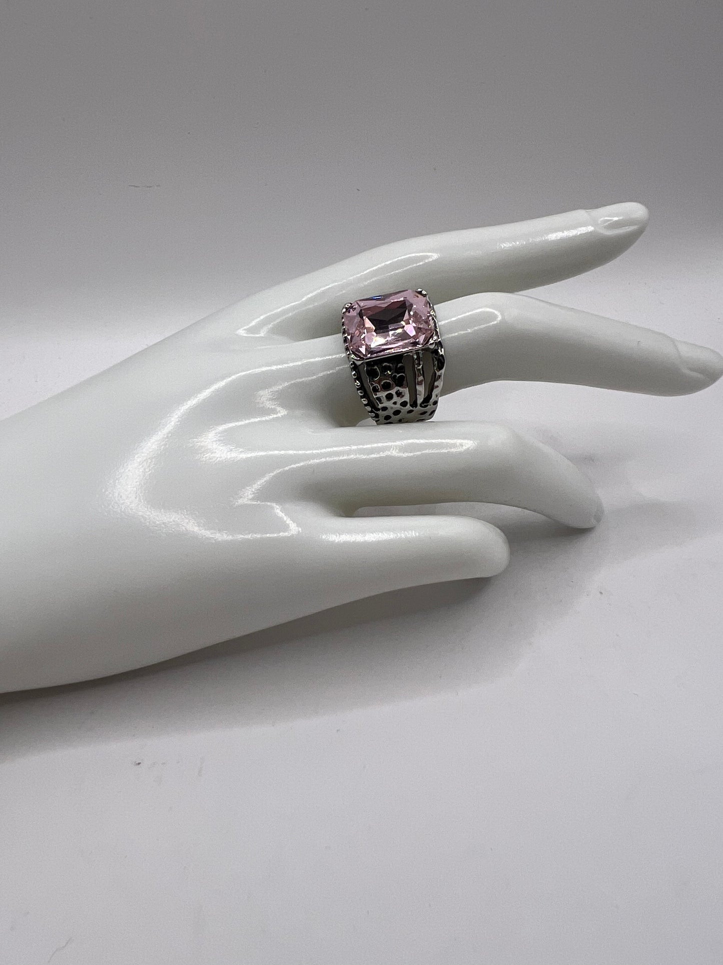 Pink Silver Ring