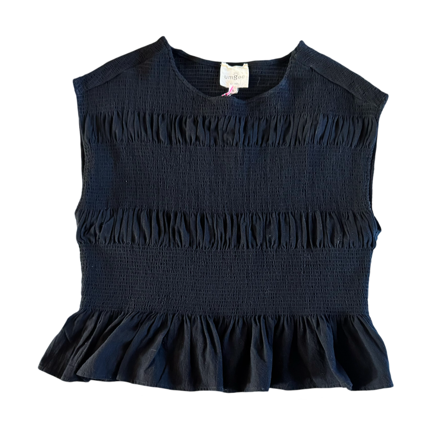 Black Tiered Smocked Top