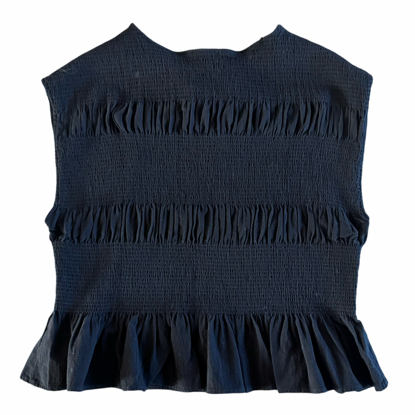 Black Tiered Smocked Top