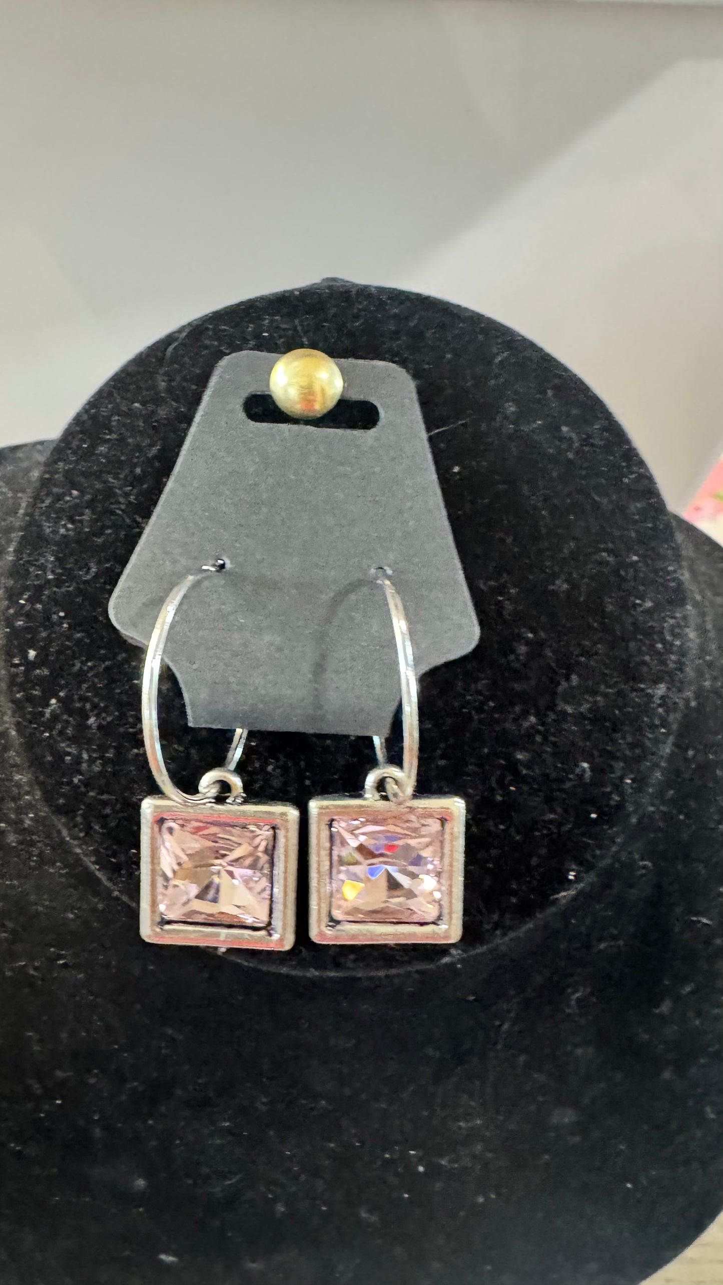 E6 Light Pink Square Earrings