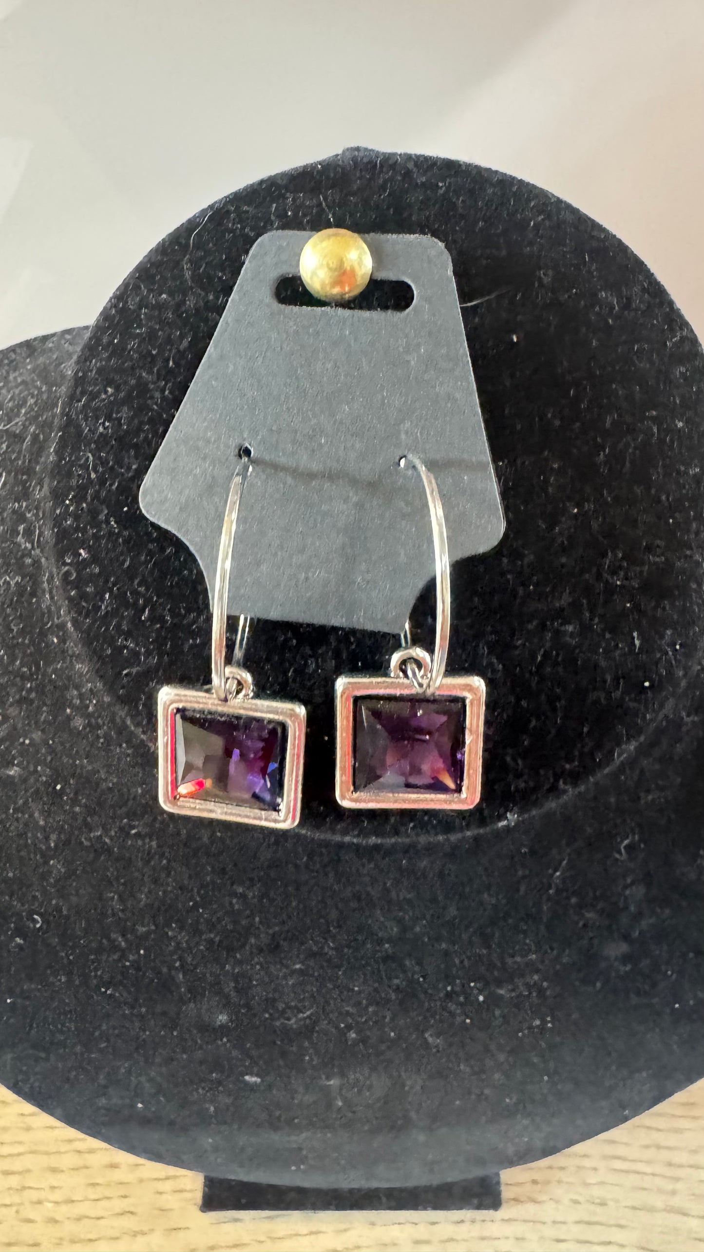 E10 Purple Square Earrings