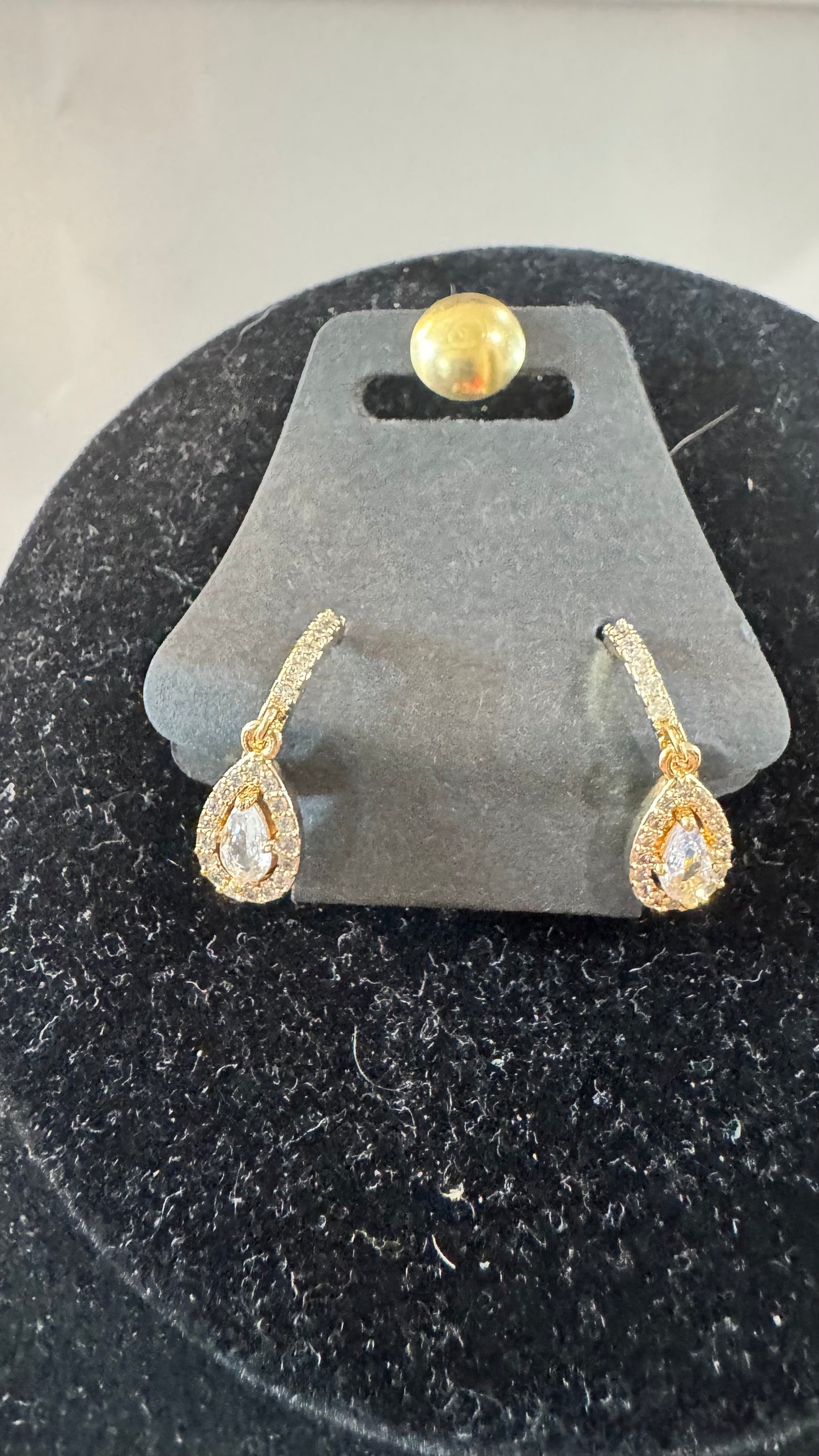 E38 Crystal Teardrop Cuff Earrings