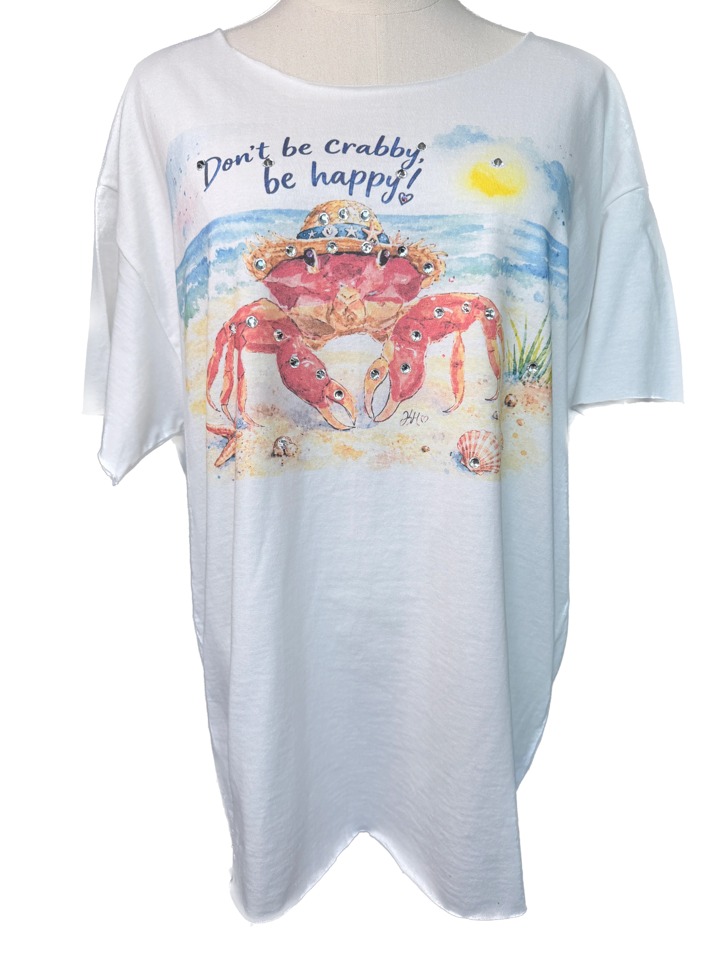 Indigo Blue - Don't Be Crabby, Be Happy Top *Preorder*