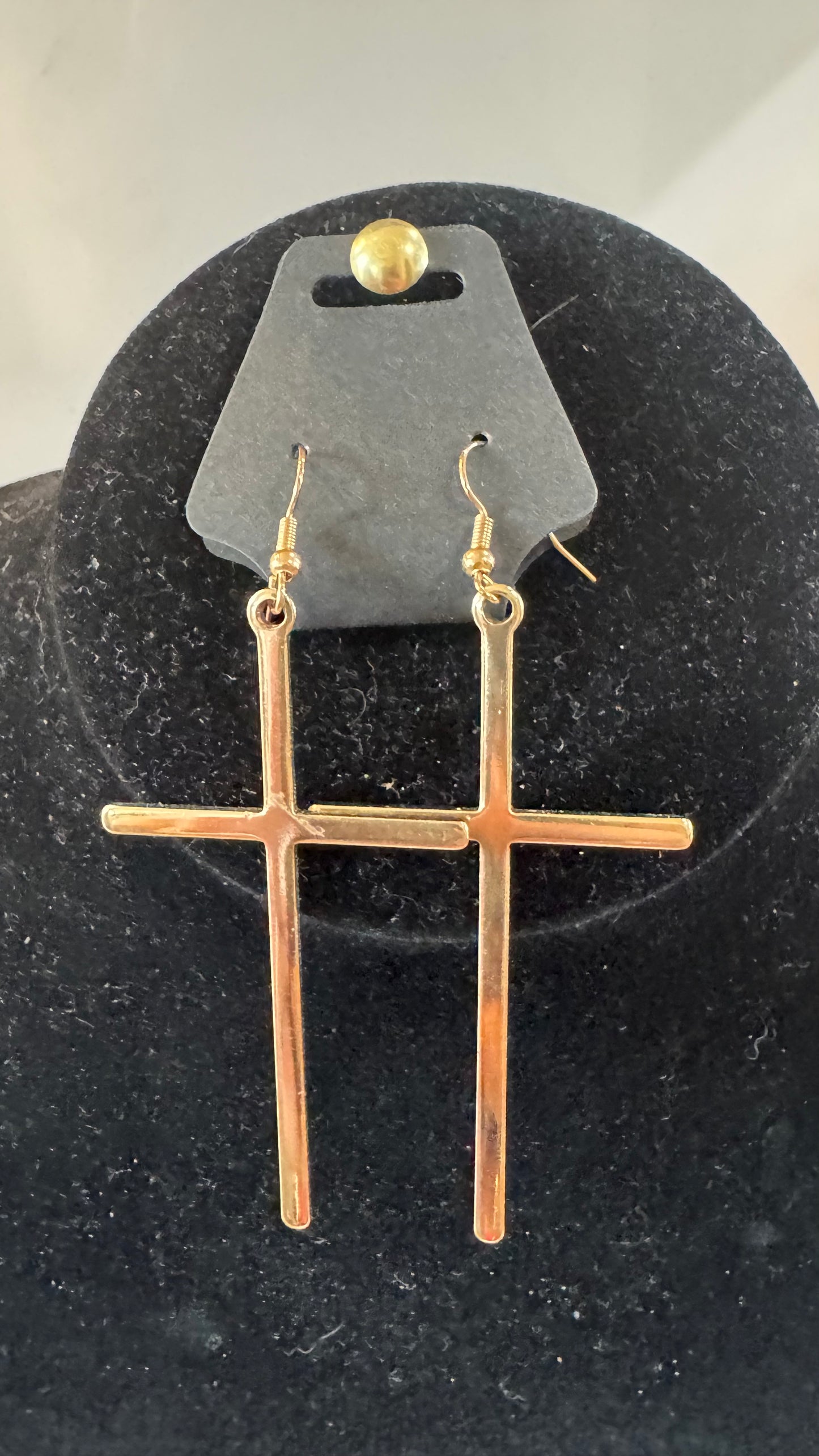 E42 Small Gold Cross Earrings