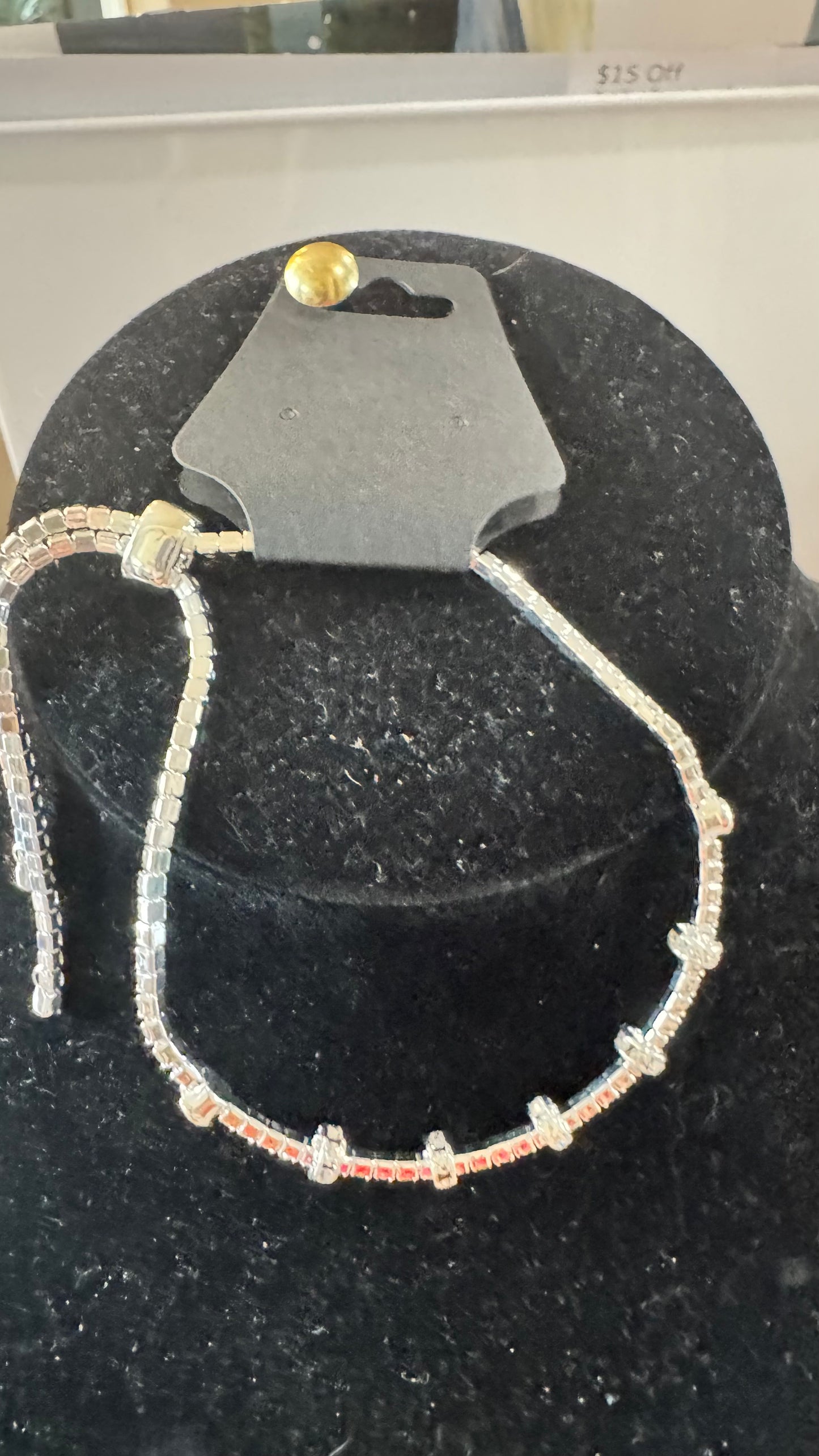 B5 Silver Bracelet with Crystals