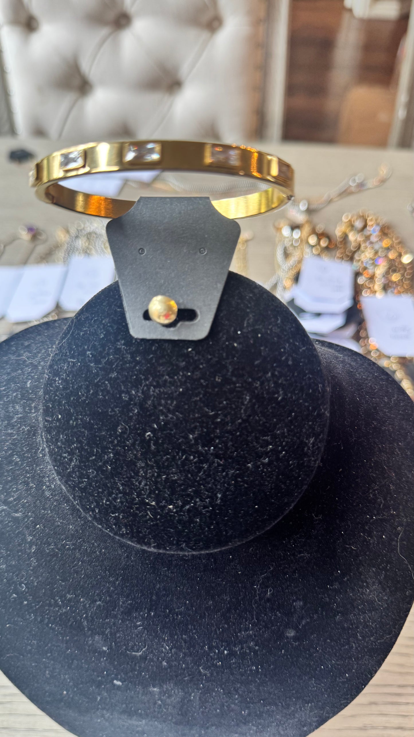 B29 Gold Bracelet with Crystals