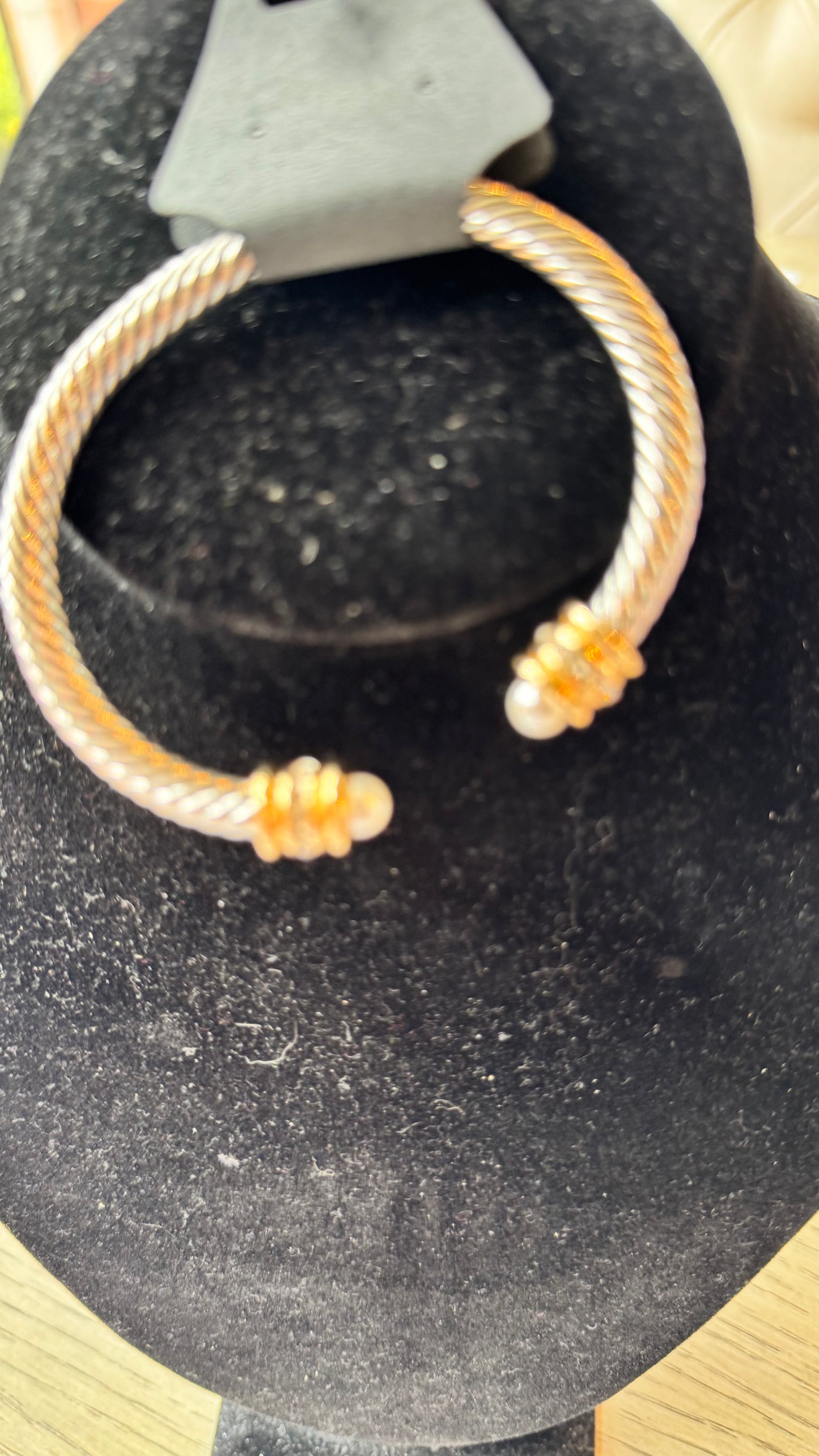 B18 Cuff Bracelet with Pearls