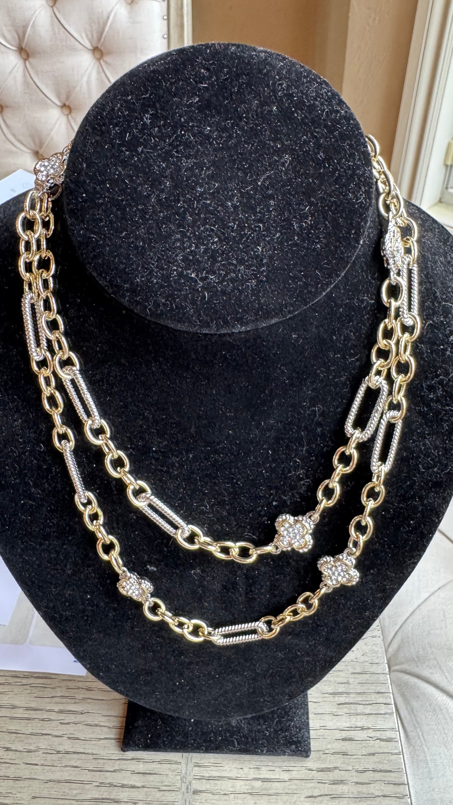 N2 Double Chain Inspired Necklace