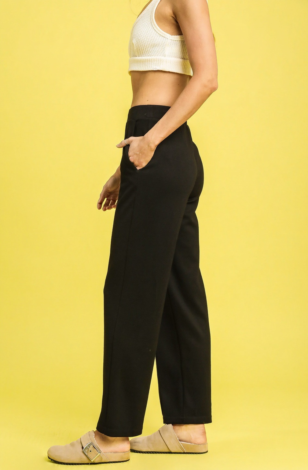 Remi Luxeknit Mid Rise Straight Leg Black