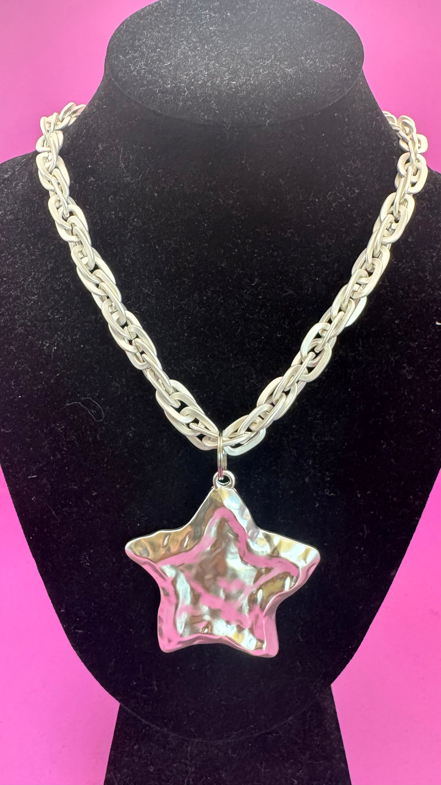 Matte Silver Star Necklace