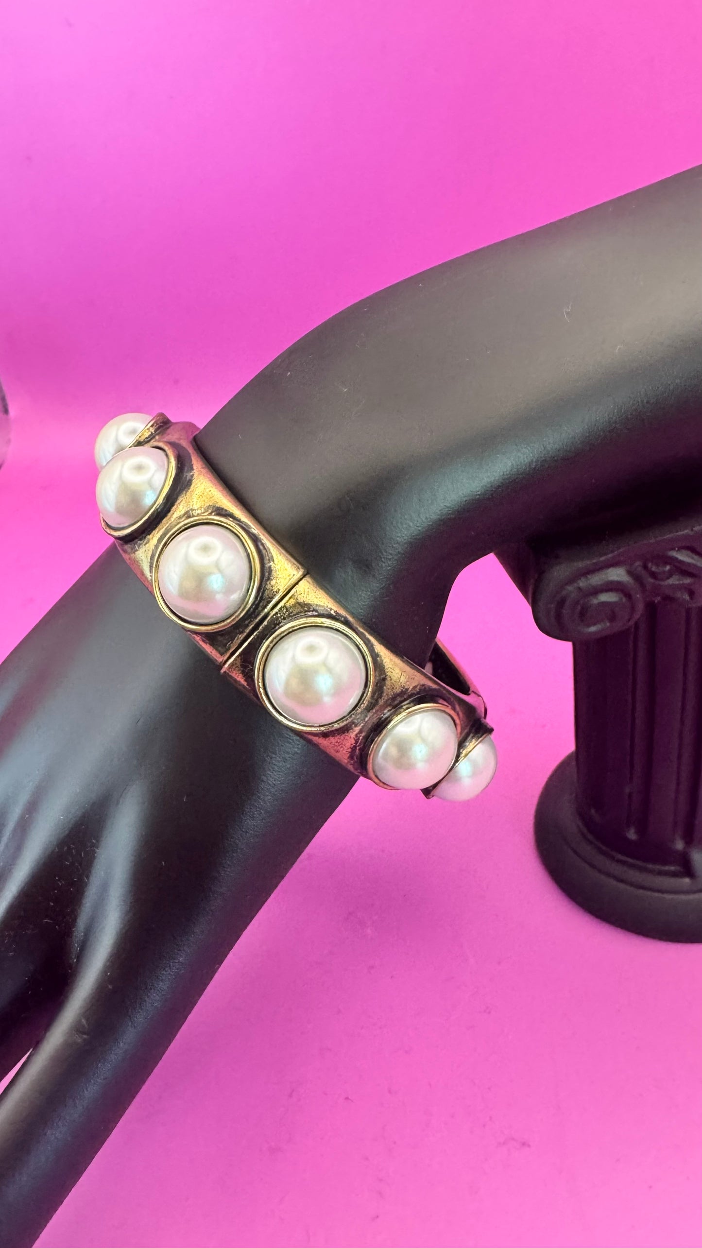 Gold Pearl Bubble Stretch Bracelet