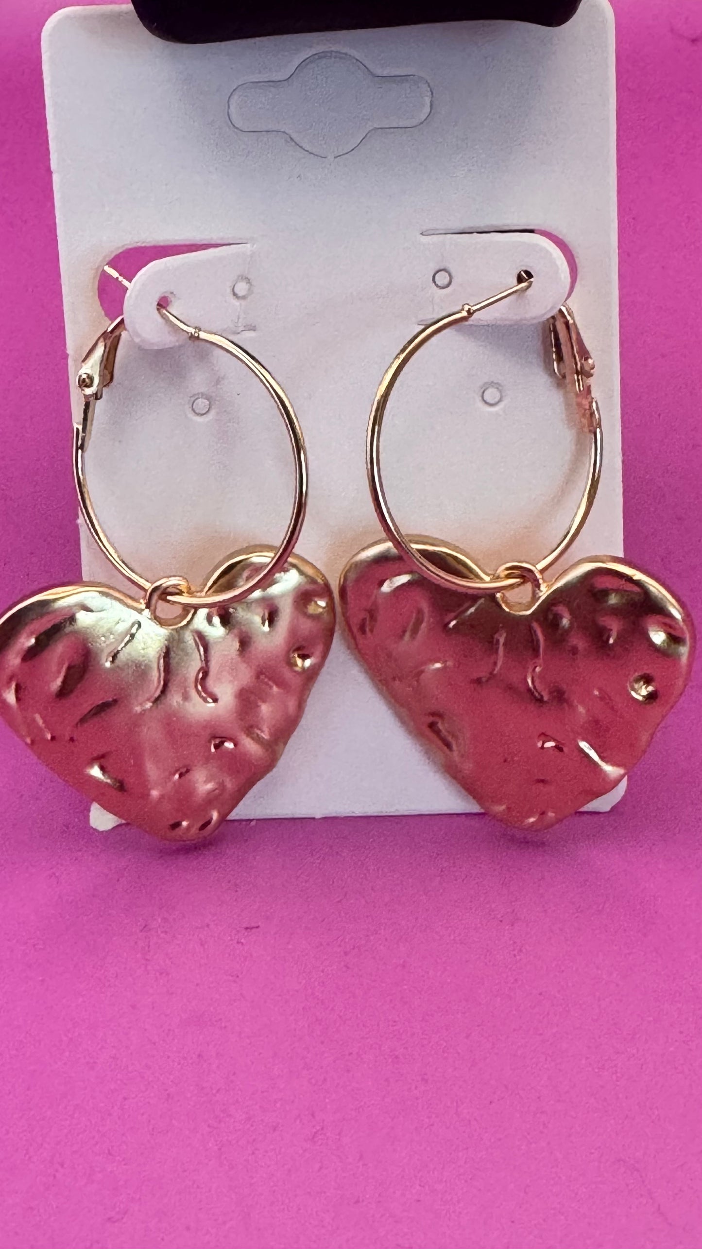Matte Gold Heart Earrings