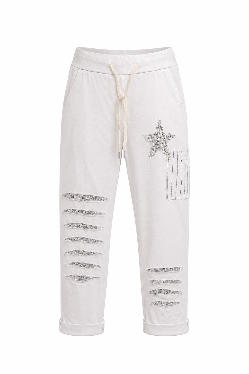 Janna Star-Studded Sequin Joggers O/S