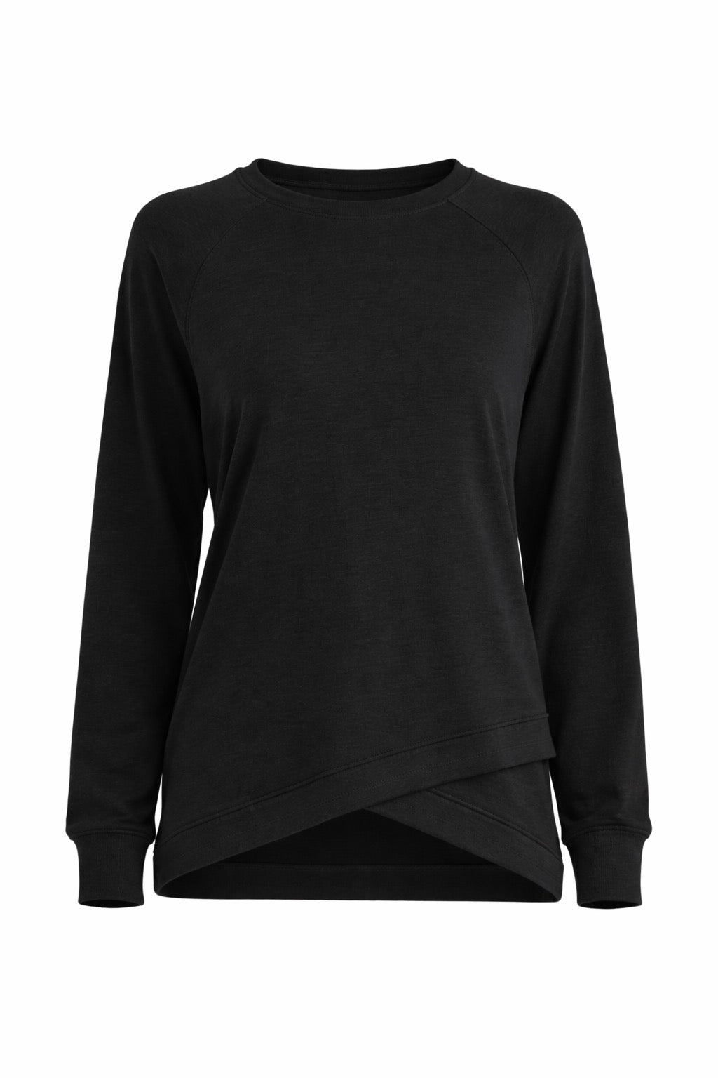 Blaise Tulip Hem Long Sleeve Top Black