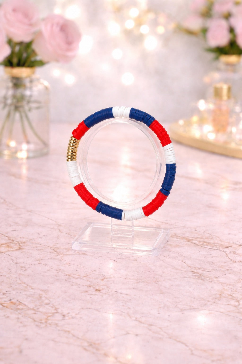 Red White Blue Gold Bracelet