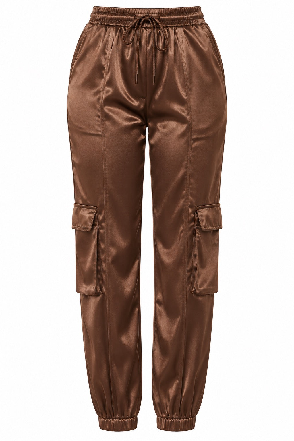 Hazel Satin Cargo Jogger Pants