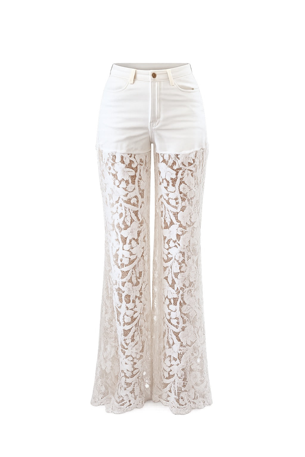 Marguerite: White Denim Meets Lace Pant