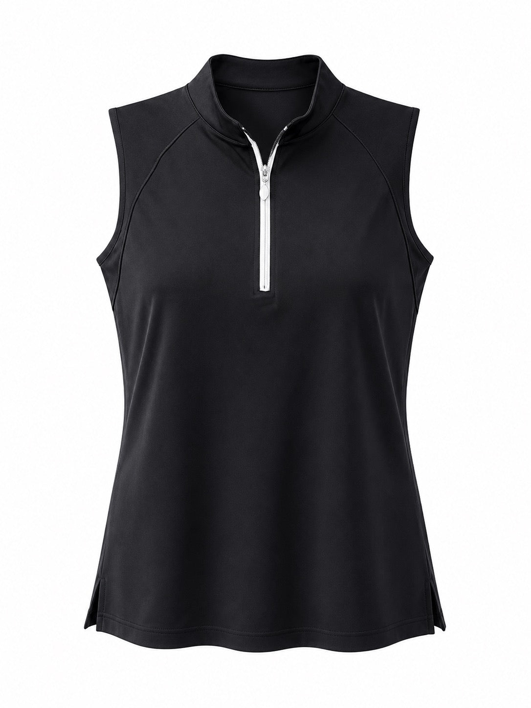 Carla Collared Sleeveless Top -Black