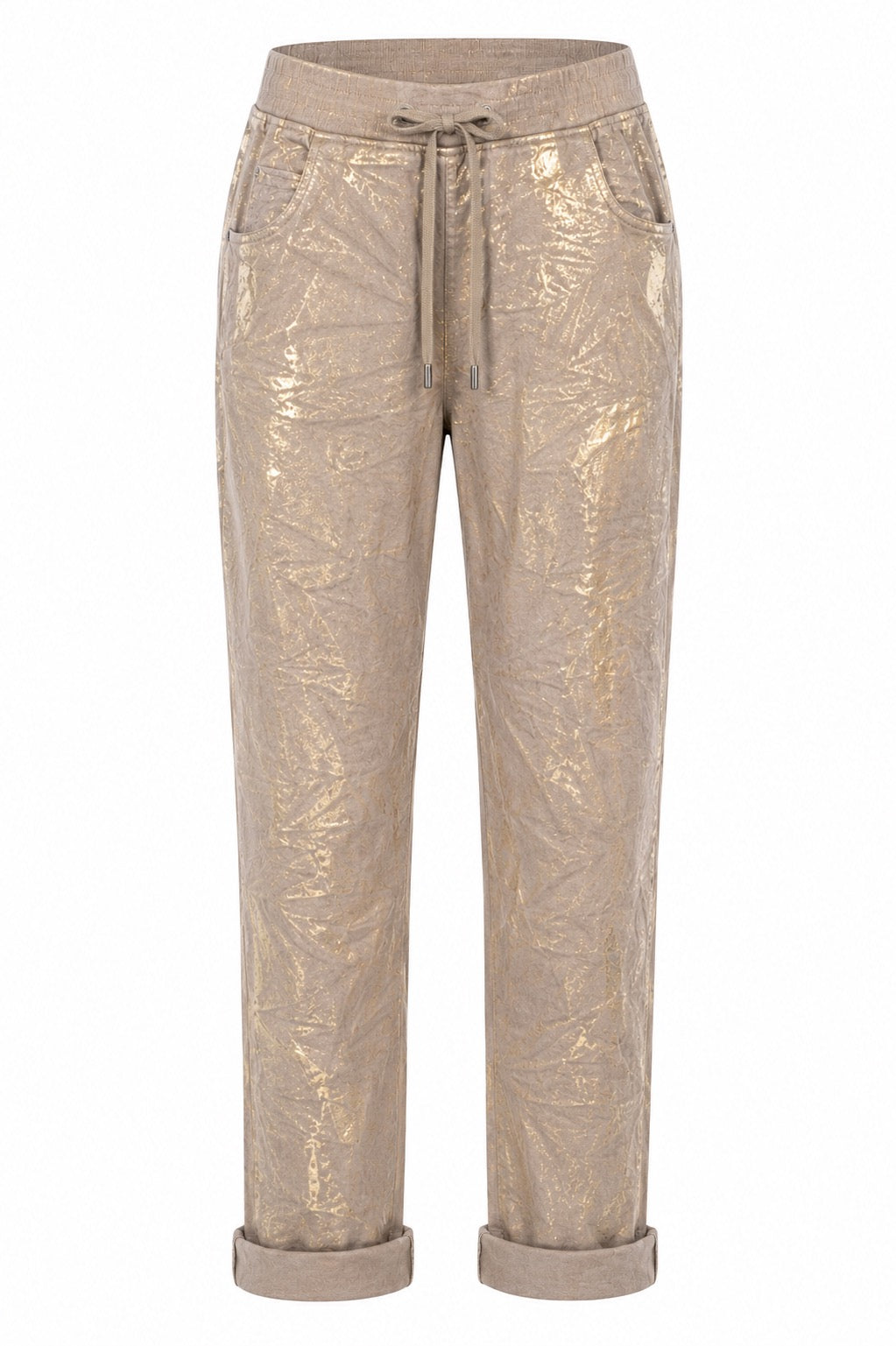 Janna Stretch Pant Tan with Gold