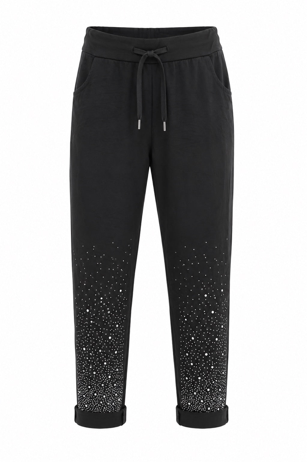 Janna Black Pant w/Rhinestones Stretch Pants