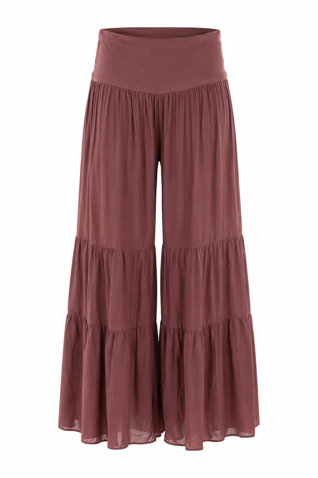 Chaira Tiered Flowy Wide Leg Pant - Tobacco