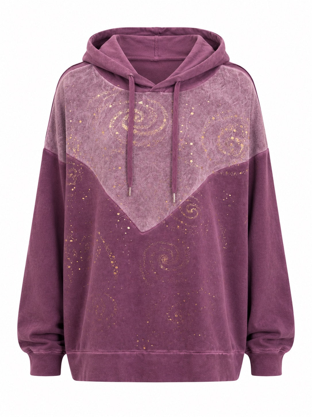 Odessa Purple oversized hoodie with gold accents