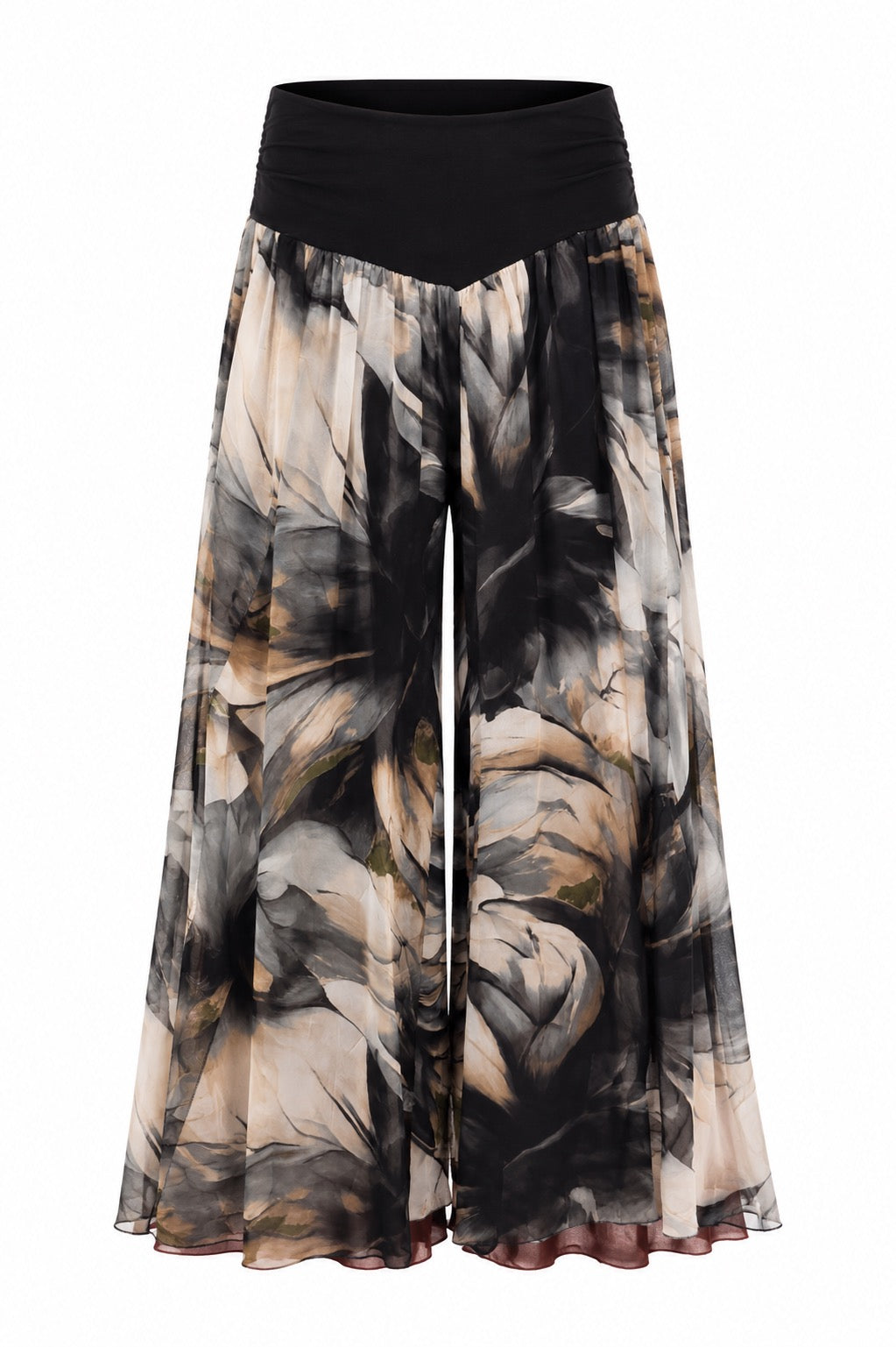 Chaira Flowy Wide Leg Pant - Black Print