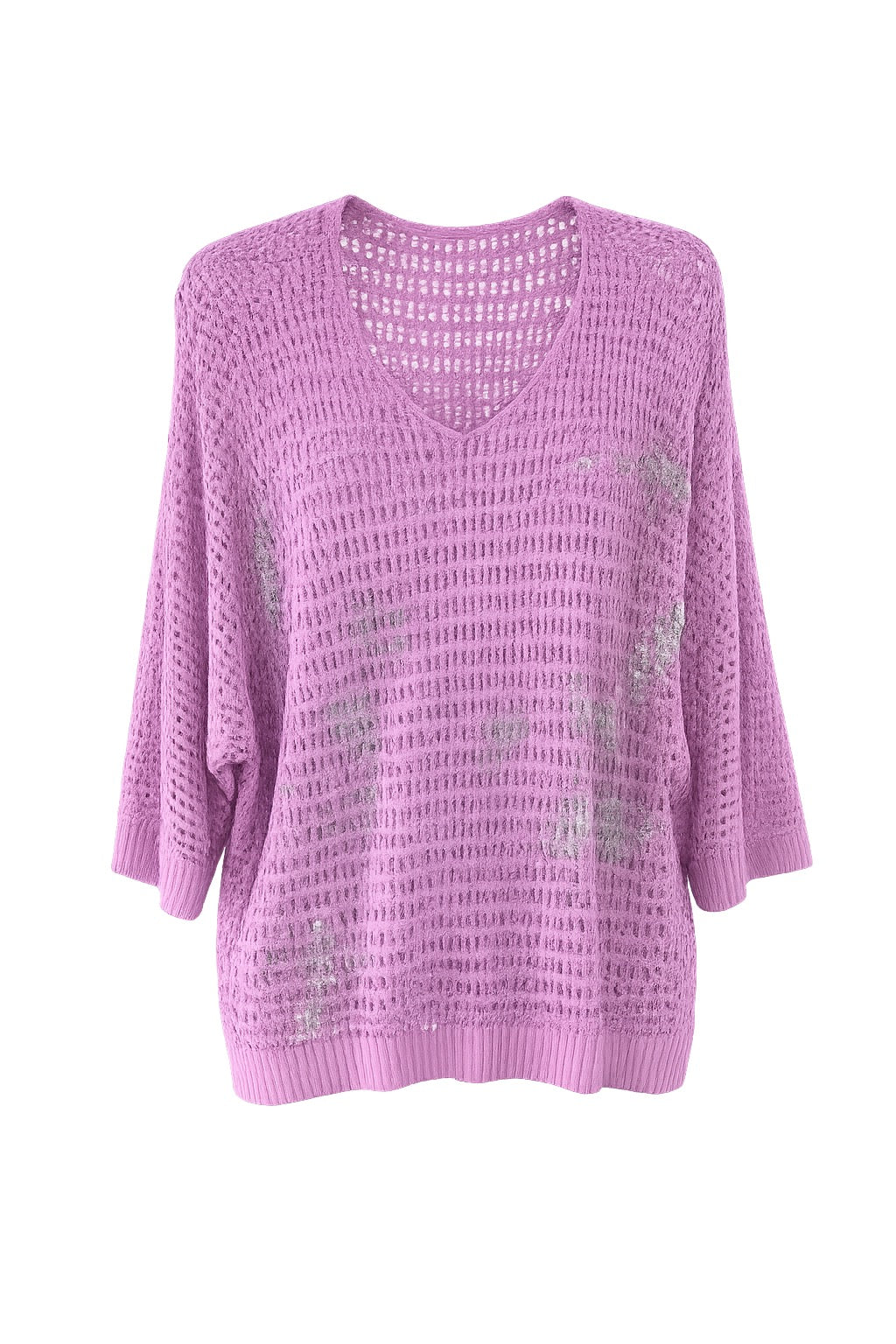 Caterina Lilac Silver Knit Sweater