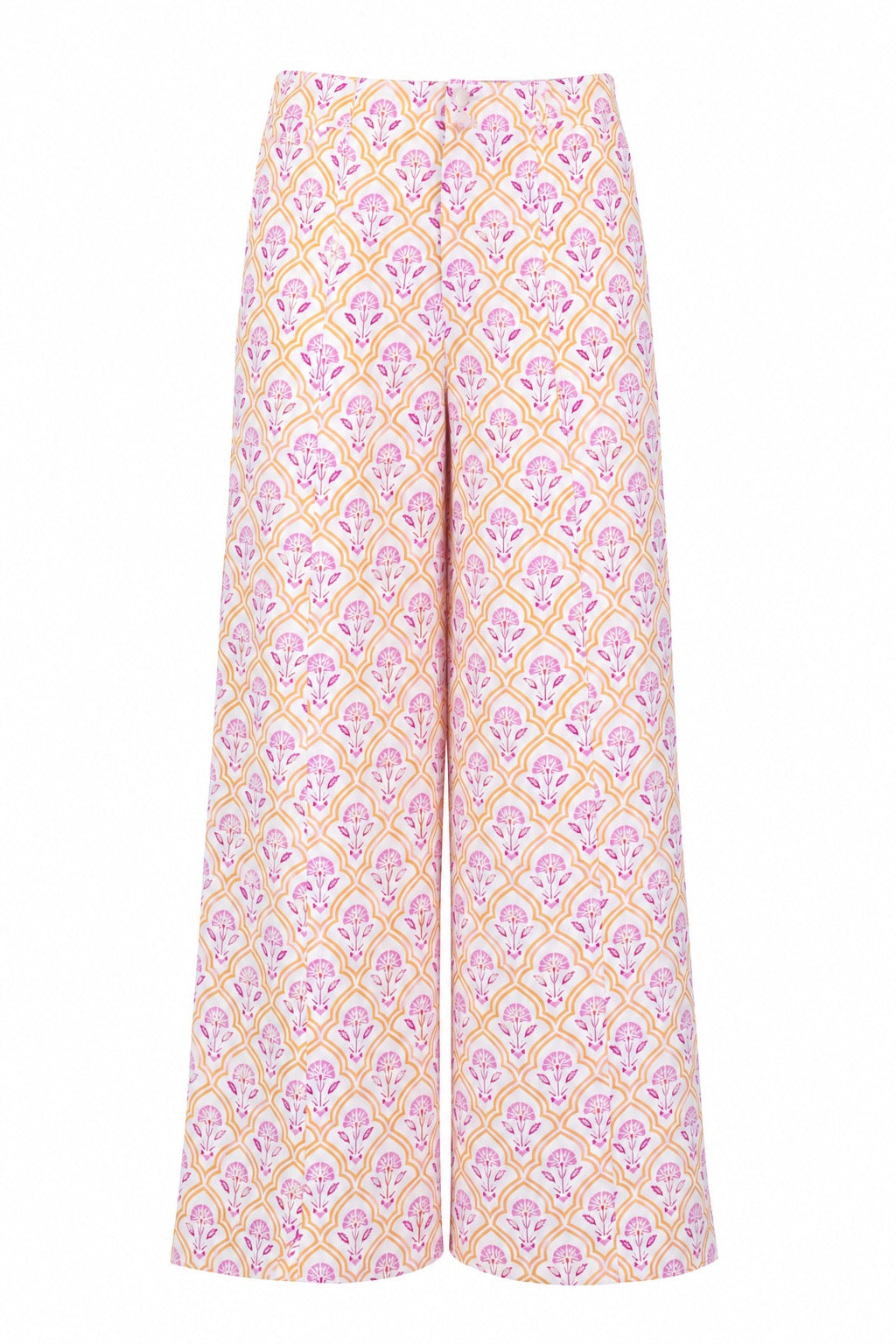 Priya Bright Printed Lightweight Wide Leg Pants with Pockets