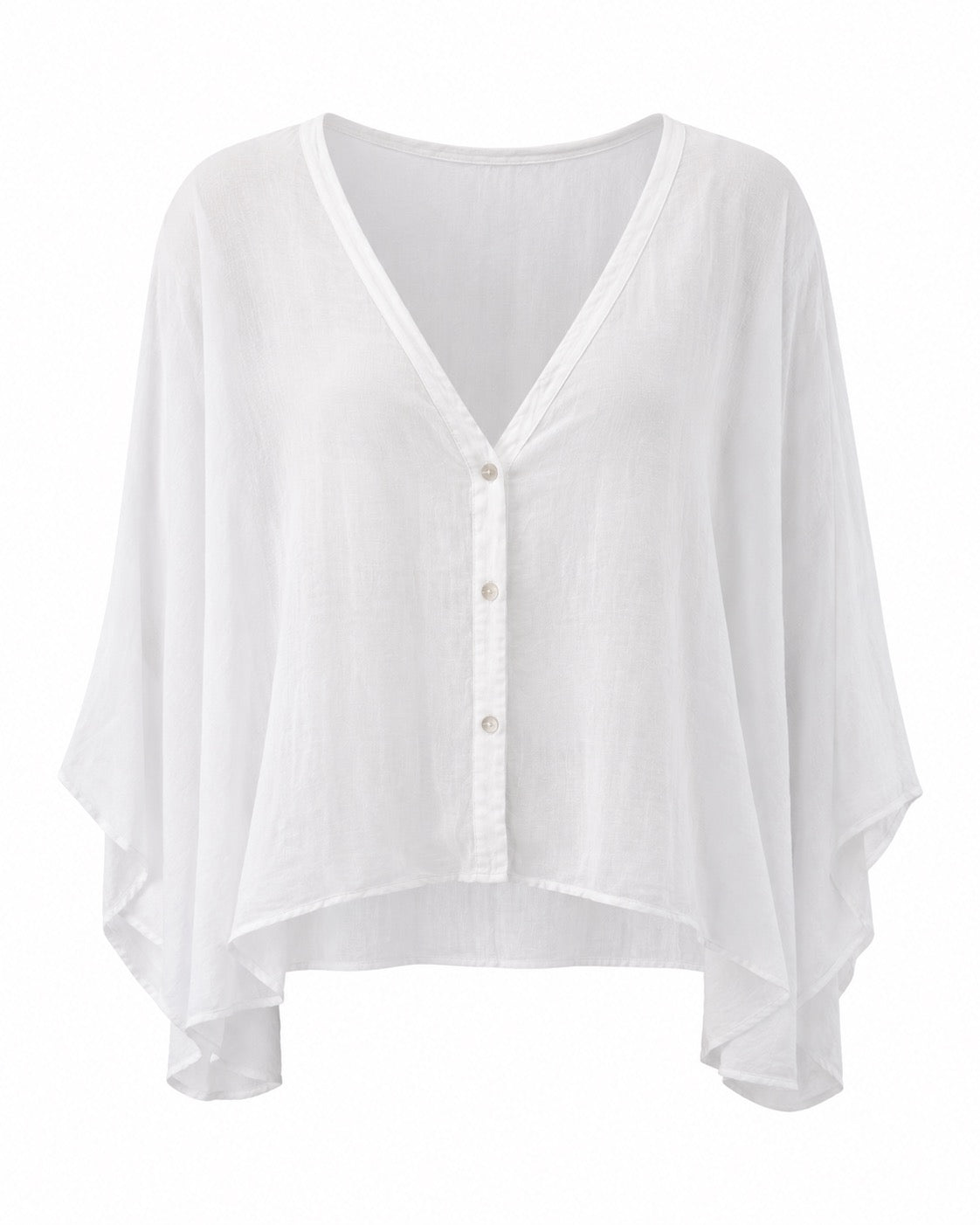 Azure Italian Butterfly Blouse White