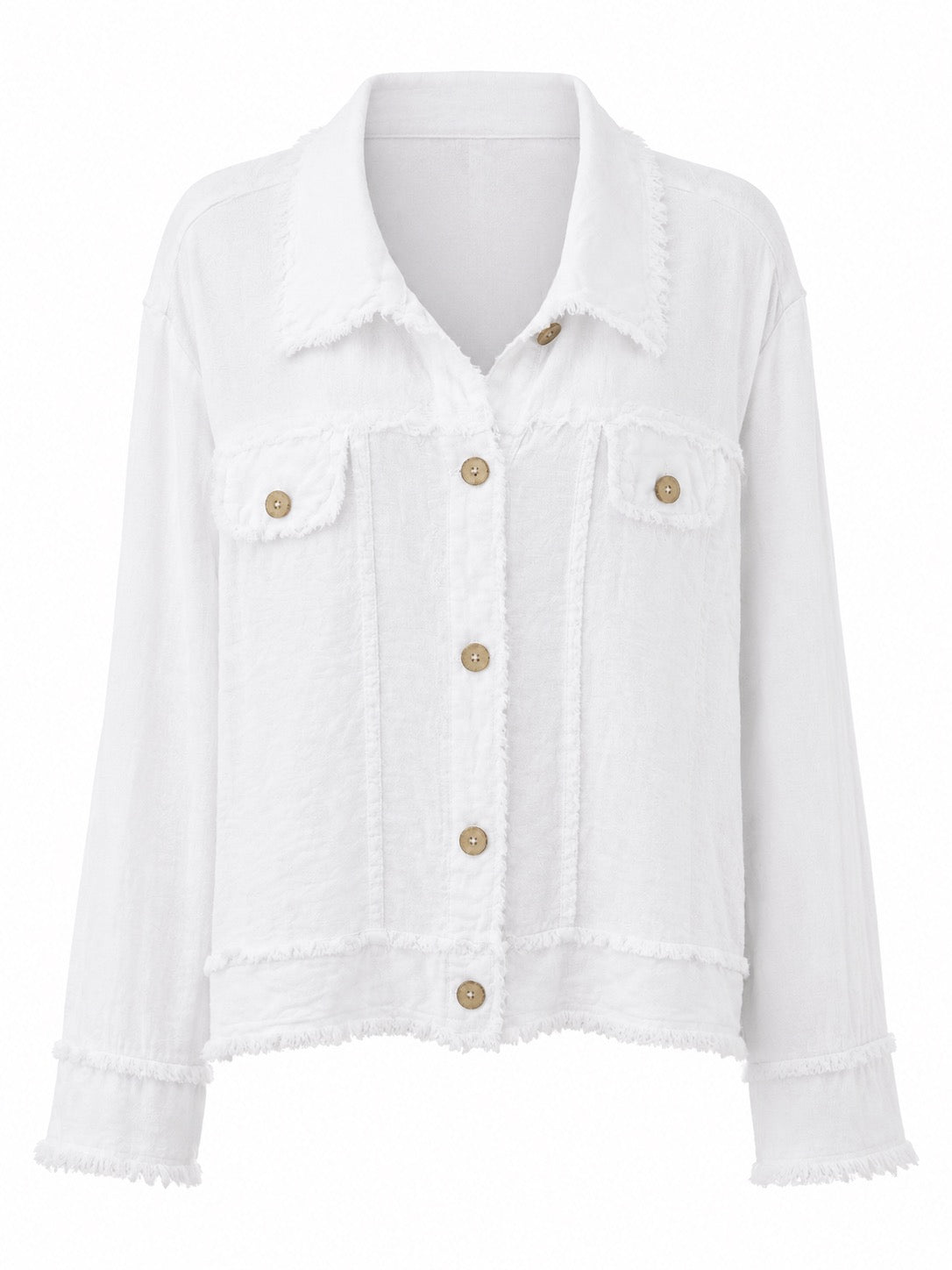 Desiree Frayed Linen Jacket