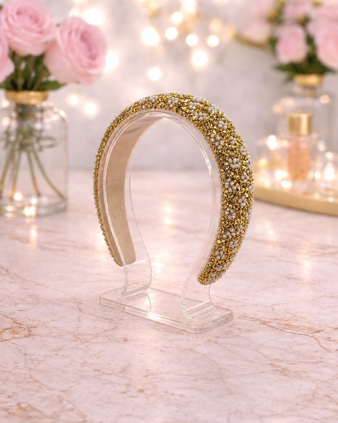 Gold and Pearl Headband